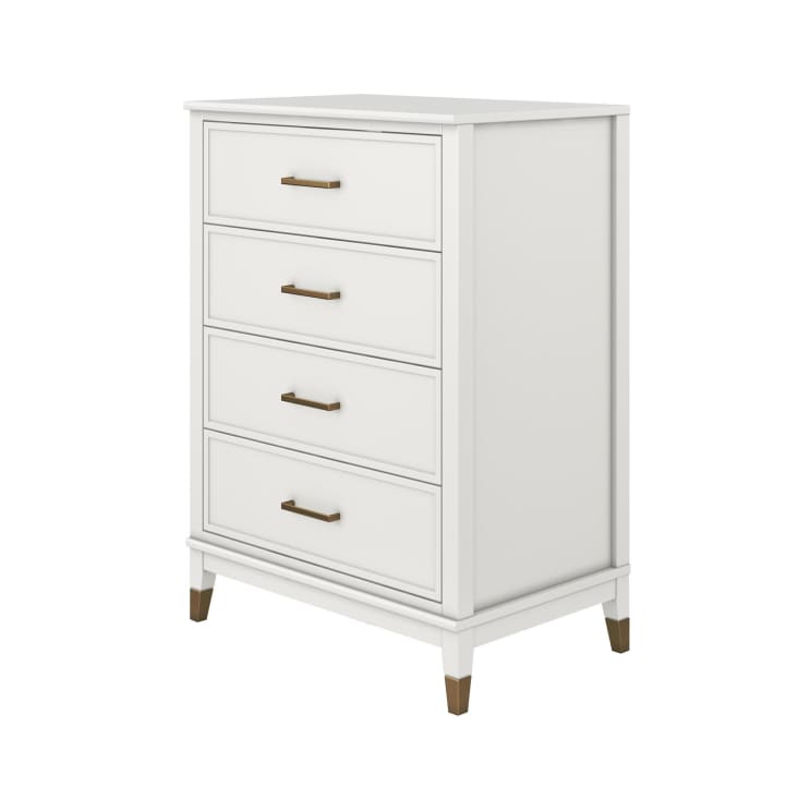 Cassettiera Prepac Astrid 4 Cassetti Bianco - Mobile Salvaspazio Per Camera Da Letto E Soggiorno