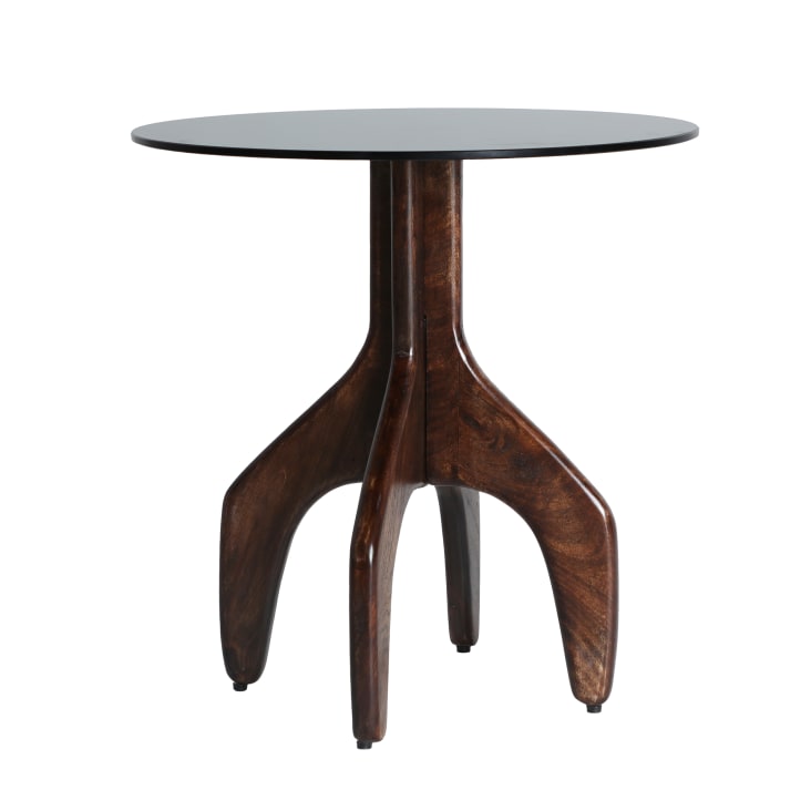 FineBuy Tavolino in legno massiccio di mango rotondo 60