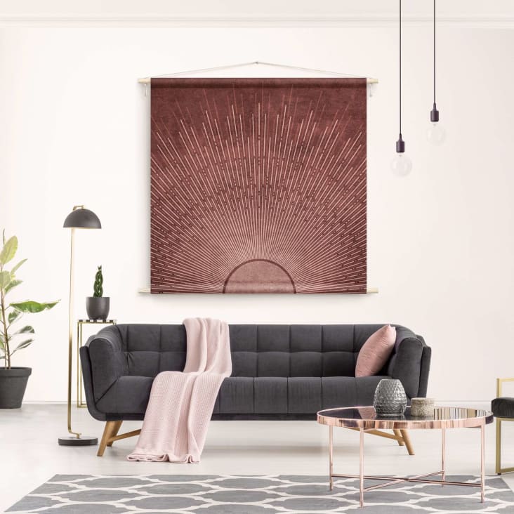 Wandteppich Boho Japan Sonne, braun 90 x 90 cm Maisons du Monde