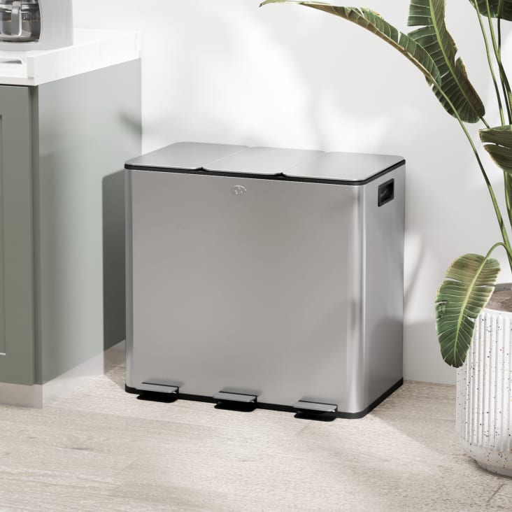 Cubo de basura gris 61.9 x 36.6 x 43.2 cm Maisons du Monde