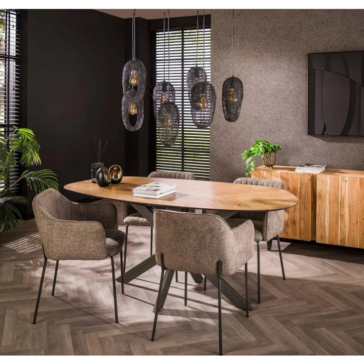 Esstisch aus Teakholz mit Stahlfuß Asymetrie Maisons du Monde