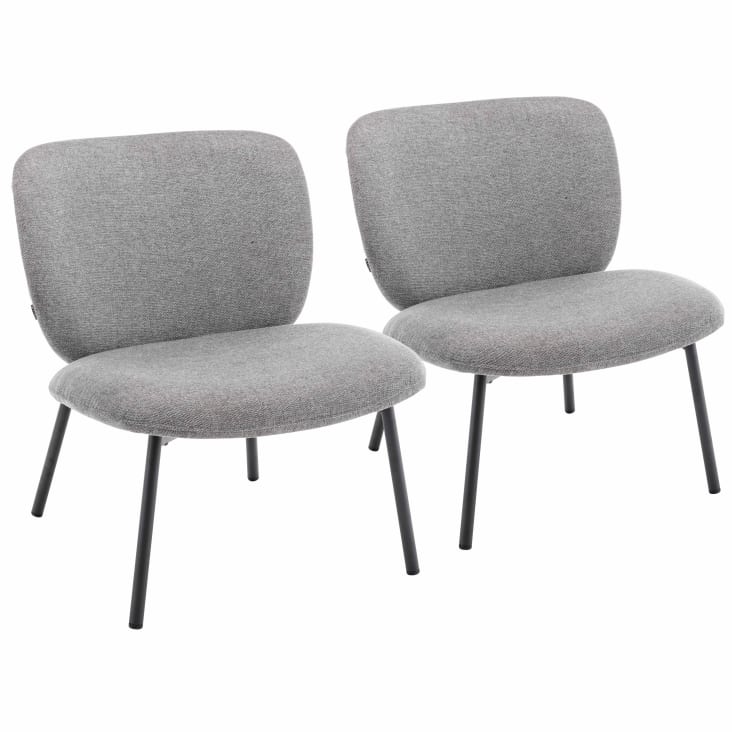 Set Di 2 Poltrone HOME DECO FACTORY | Patchwork Grigio | Struttura In Faggio | 85x59x64 Cm | Design Multicolore