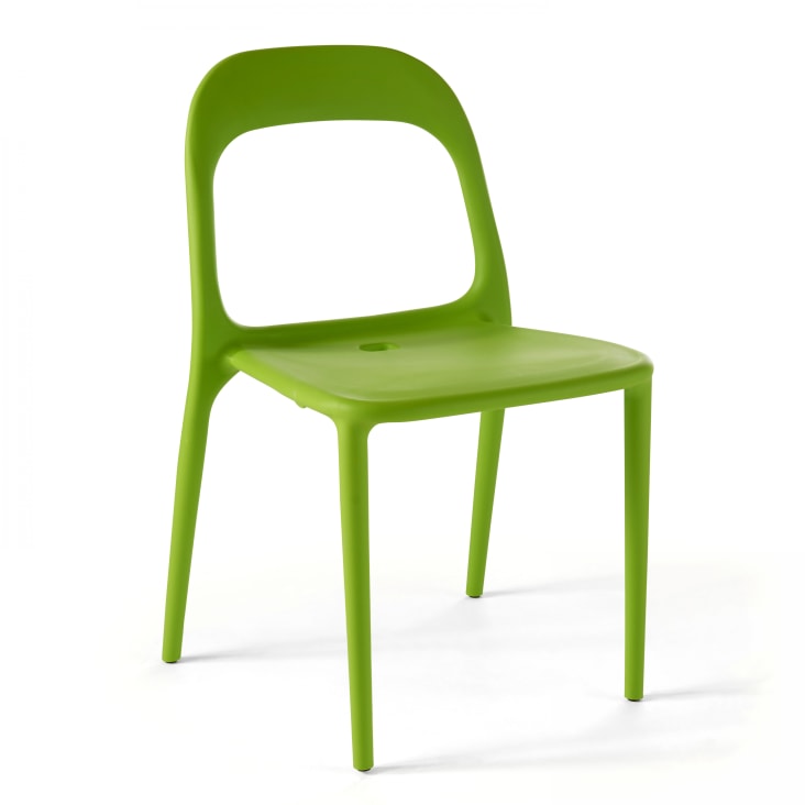 Beliani Sedia Giardino In Plastica Verde Chiaro, Effetto Legno, Impilabile, Senza Montaggio, Per Esterni