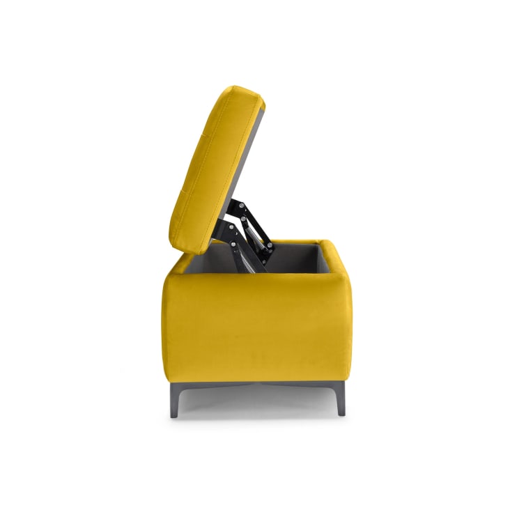 Panca In Velluto Giallo Senape 110x36x45 Cm - Per Camera, Ingresso O Piedi Del Letto