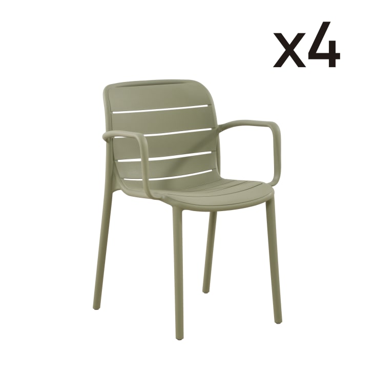 Lot de 4 chaises de cuisine salle à manger empilables dossier arrondi