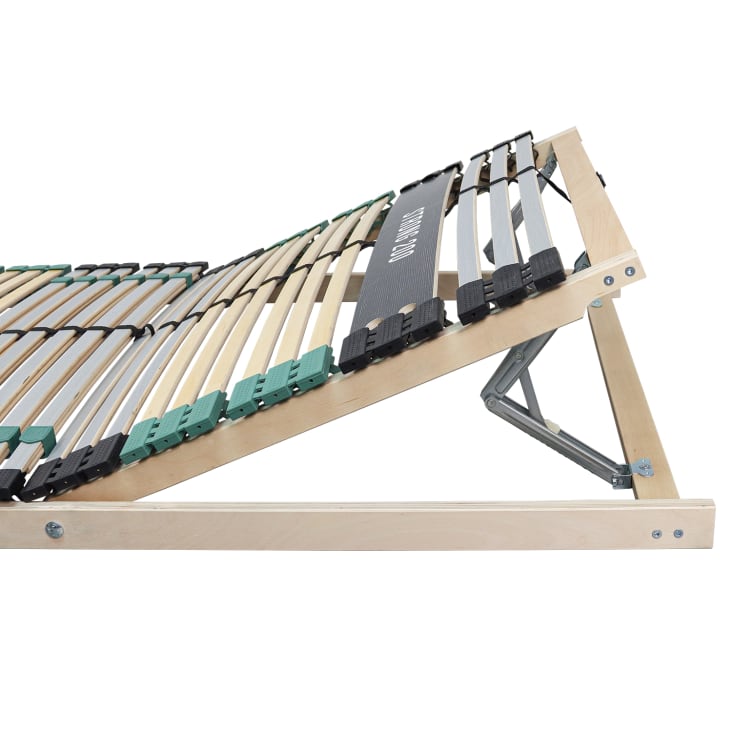 Sommier à Lattes 140x200cm (2x70x200) - 32 Lattes Bouleau, Charge 200kg, Pour Matelas, Avec Embouts Anti-bruit