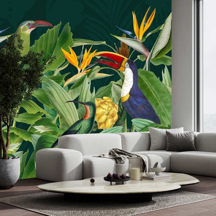 Papier peint oiseaux des tropiques 364x270 cm | Maisons du Monde