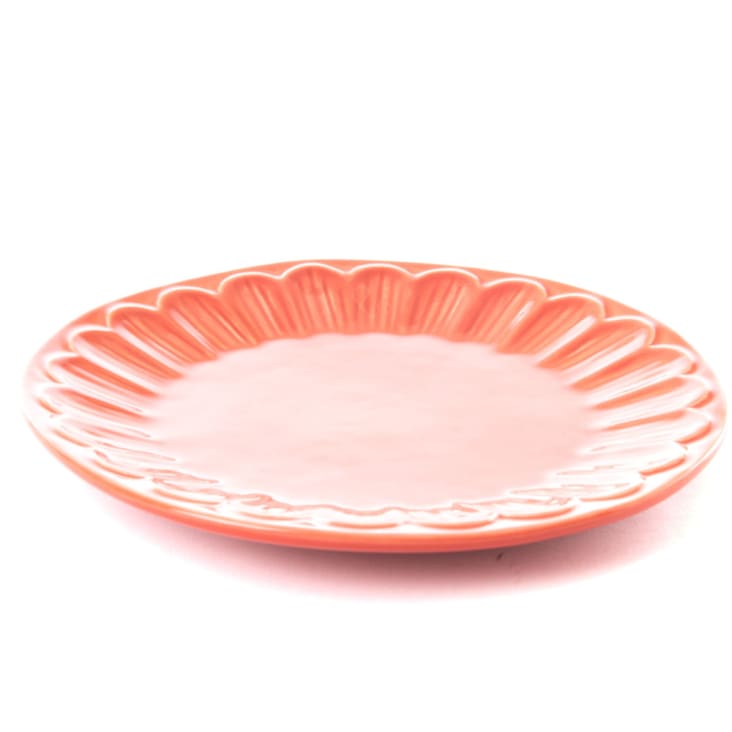 Lot de 6 assiettes  dessert corail rouge en faence | Maisons du Monde