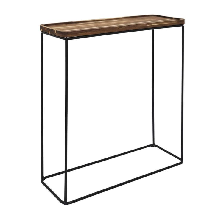 Console En Métal Gris Avec étagère Arrière – Longueur 120 Cm, Rangement Pratique