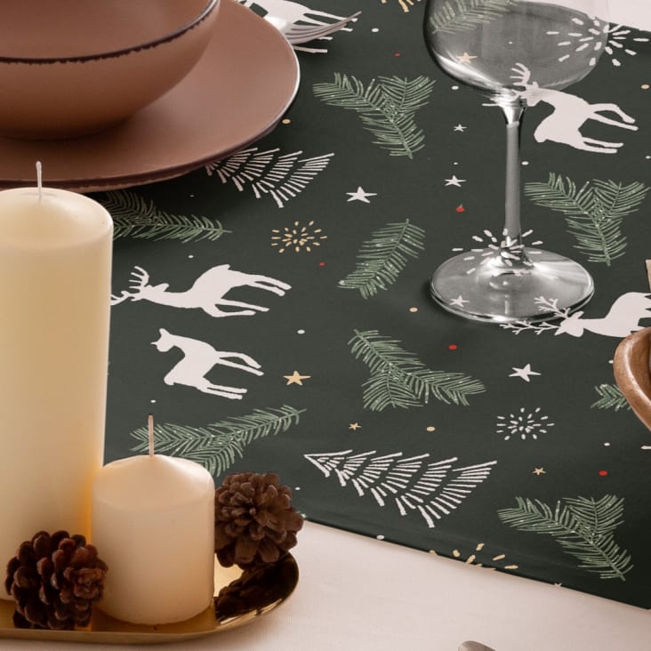 Runner Tavola Verde Scuro 30cmx5m - Tessuto Non Tessuto Per Decorazioni Natalizie E Matrimoni - Foto 3