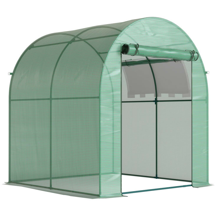 Serra Da Giardino A Tunnel 180x180x200cm - Porte Avvolgibili, Copertura In PE, Per Orto E Piante Tutto L'Anno