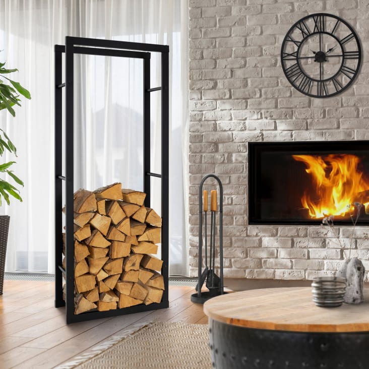 Supporto Legna Da Ardere In Acciaio Inox - Design Moderno Per Camino (25x60x150 Cm)