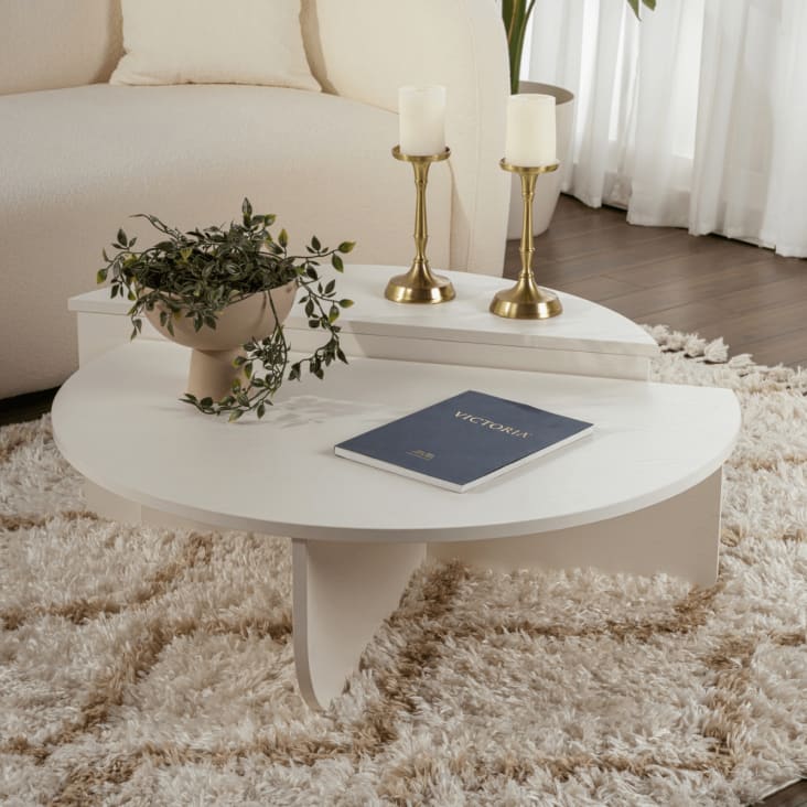 Set Di 2 Tavolini Da Caffè Rico - In MDF Bianco, Design Moderno, Dimensioni 40x48x33 Cm E 33x40x24.5 Cm - Foto 6