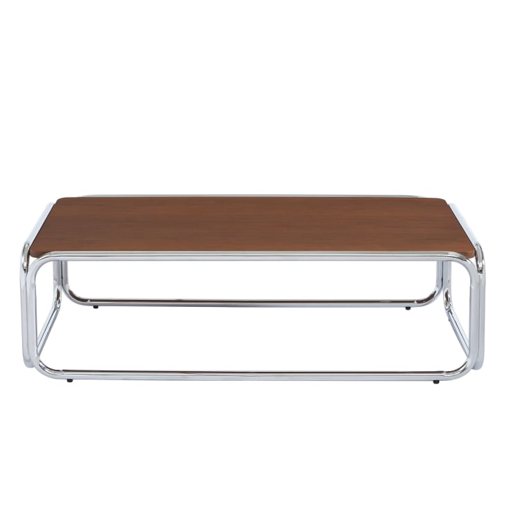 Table basse placage noyer structure en chrome Maggy | Maisons du Monde