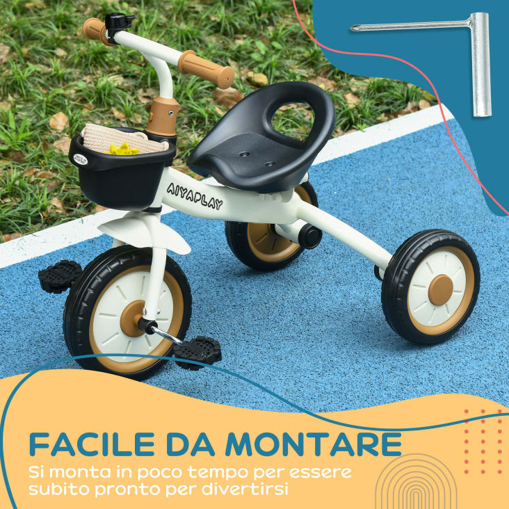 Triciclo Evolutivo KRIDDO Per Bambini 2-5 Anni - Con Cestello, Antiribaltamento, Blu - Foto 6