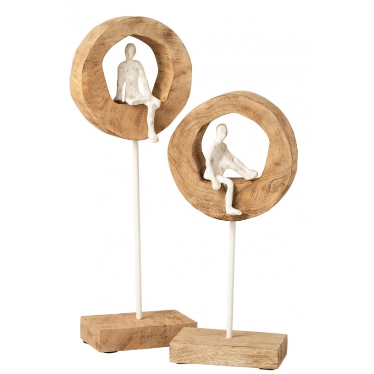Support déco en bois naturel, 7-7,5cm ø