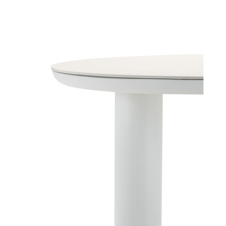 Tavolo Da Pranzo Rotondo HARRY 120cm - Legno Bianco E Gambe Rovere, Moderno - Foto 2