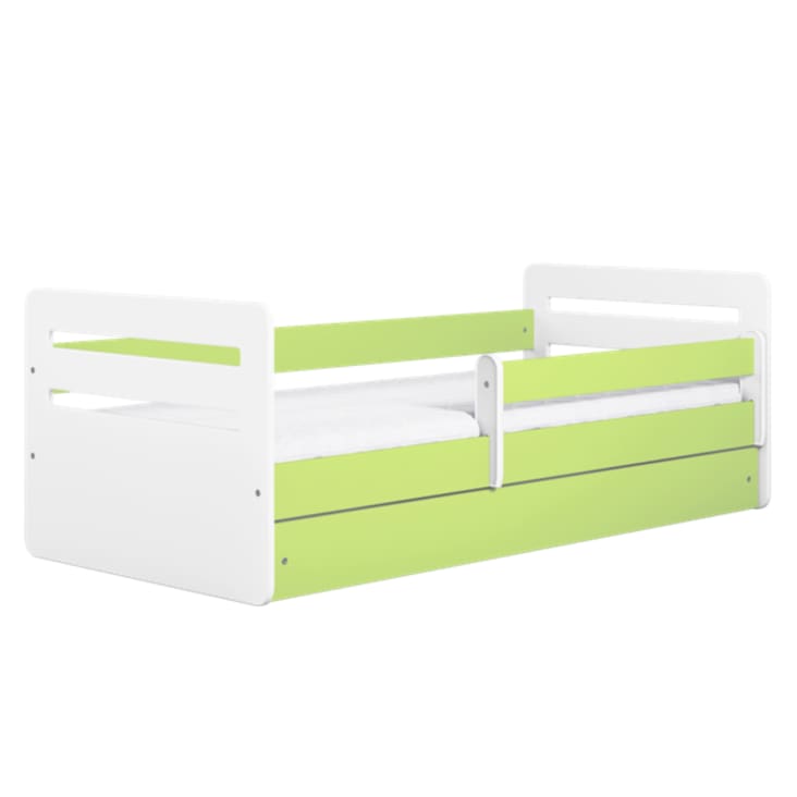 Lit Adolescent KOBI Emma - 180x80 Cm, Blanc, Avec Tiroir, Pour Chambre Fille Ou Garçon
