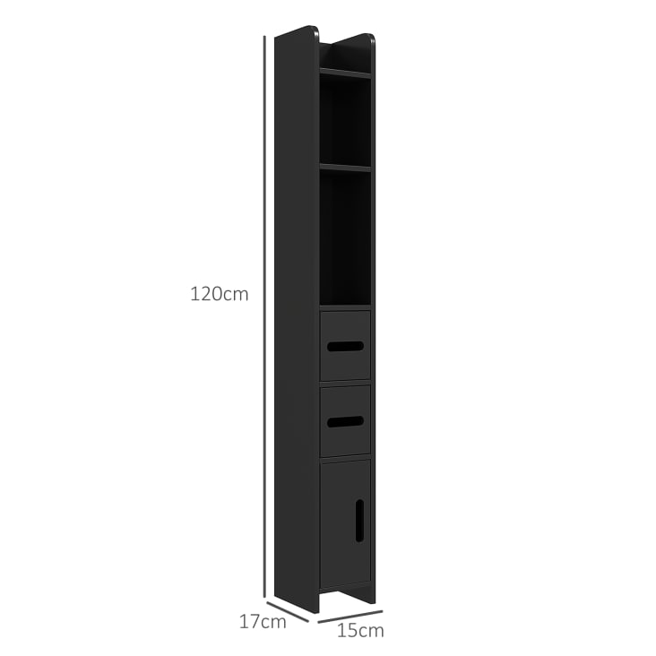 ChooChoo Armadietto Da Parete Per Bagno - Set Di 2, Nero, 2 Ante, Ripiani Regolabili, 61x53x21,8 Cm