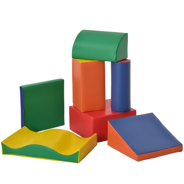 Set Costruzioni Morbide In Schiuma COSTWAY 7 Pezzi - Blocchi Per Arrampicata Per Bambini 1.5+ Anni