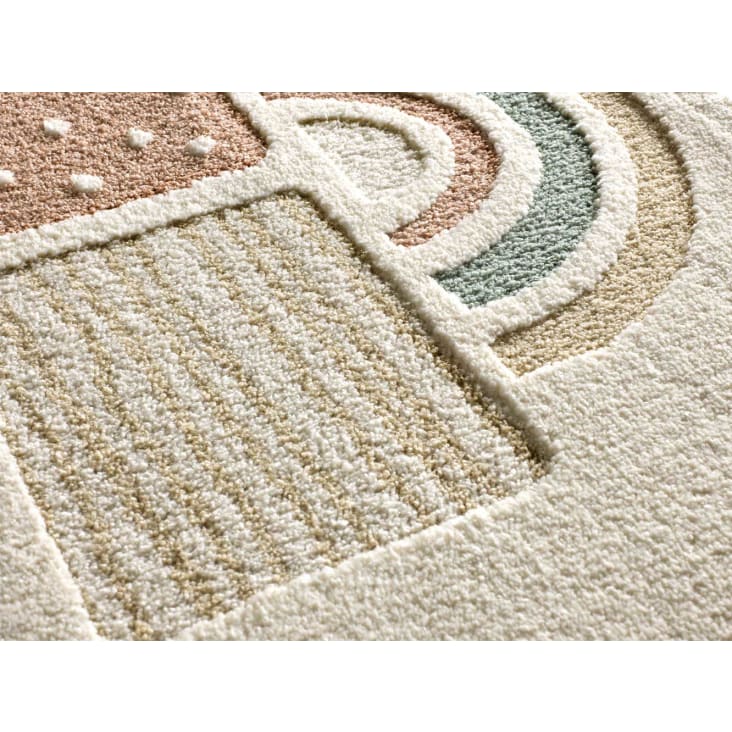 Tappeto Rotondo Per Bambini Con Stelle 3D - &Oslash; 120 Cm, Materiale 100% Polipropilene, Beige, Per Cameretta