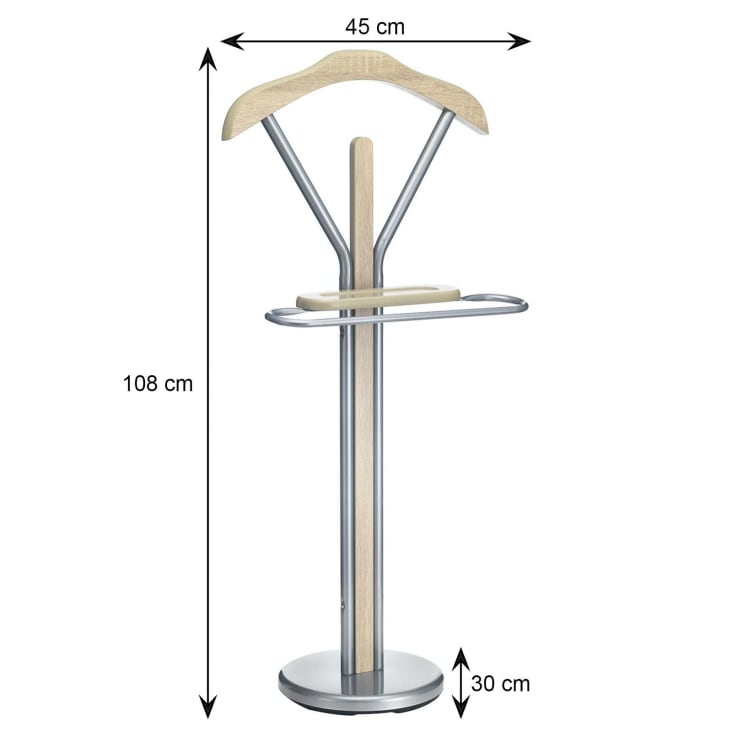 Valet De Chambre Tom En Bambou - Portant Vêtements Avec Cintre, Traverse Et Support Chaussures