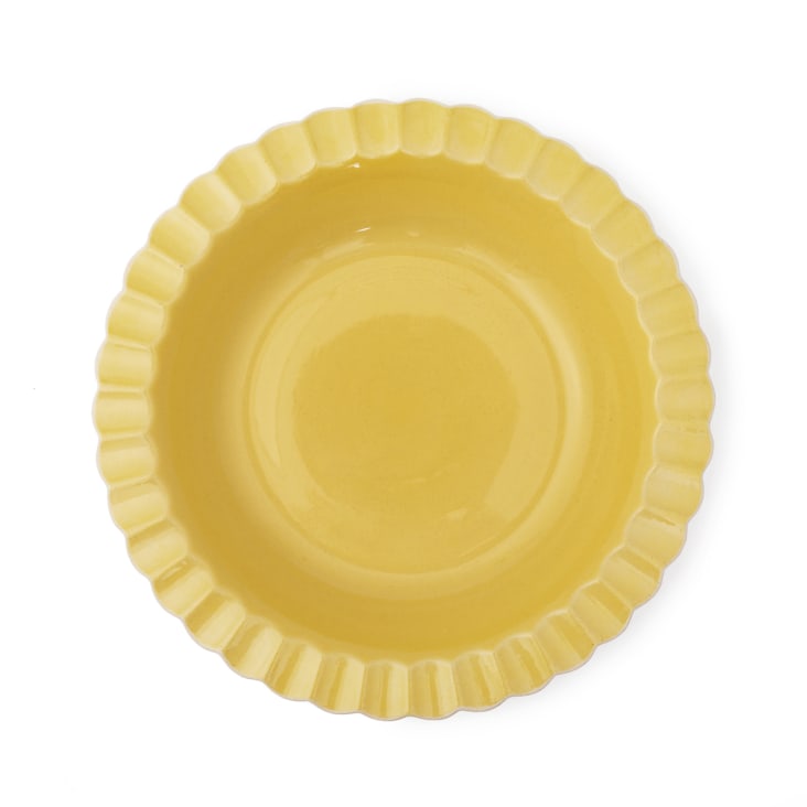 Plat De Service Ovale Omada Design 38x23cm - Intérieur Blanc, Extérieur Coloré (Jaune)