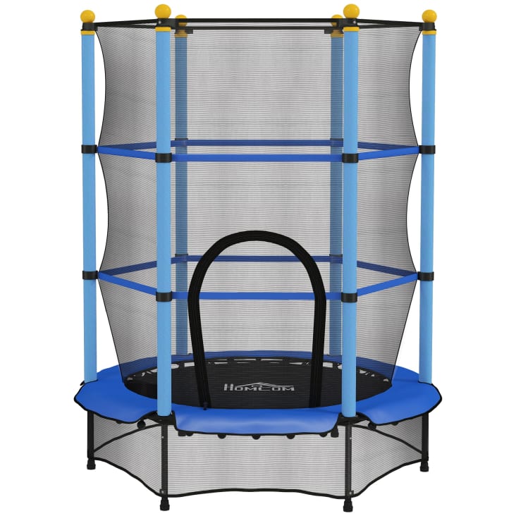 Rete Di Sicurezza Per Trampolino Da 396-400 Cm, Con 6 Aste E 6 Tappi, Altezza 185 Cm, Chiusura Di Sicurezza
