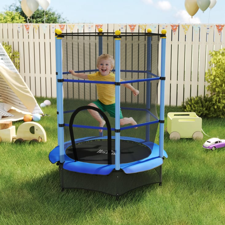 Trampolino Elastico HOMCOM Per Bambini Ø140cm - Con Rete Sicurezza E Senza Molle - Foto 14