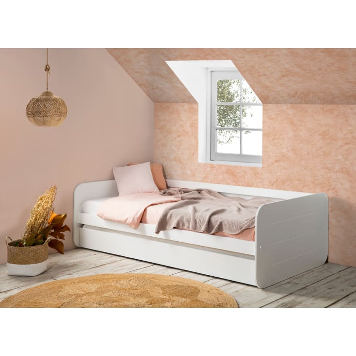 Letto Estraibile Letto Singolo In Legno Bianco Letto Singolo Con