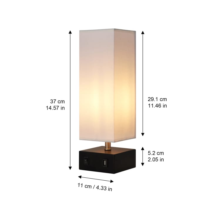 Lampada Da Comodino In Vetro Colorato Stile Bohémien – Fatta A Mano, Base In Legno, Connessione USB (15,5 X 12,5 Cm)