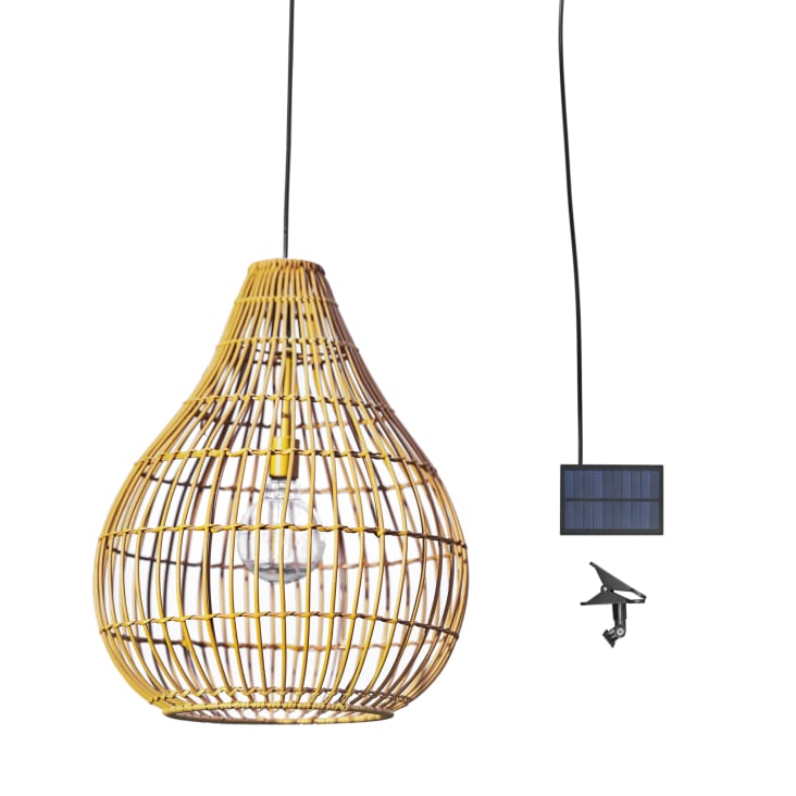 SolarHängelampe für Garten aus Rattan, braun Maisons du Monde