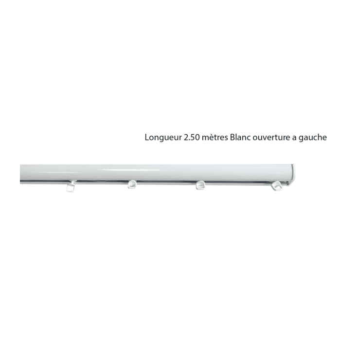 Rail De Rideau Intérieur 1 Voie 180 Cm (2x90 Cm) - Plastique Gris, Avec Cache Et Fixation Inclus