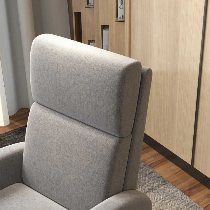 Fauteuil Relax Inclinable HOMCOM - Dossier Basculant Et Repose-Pieds Tissu Gris Chiné