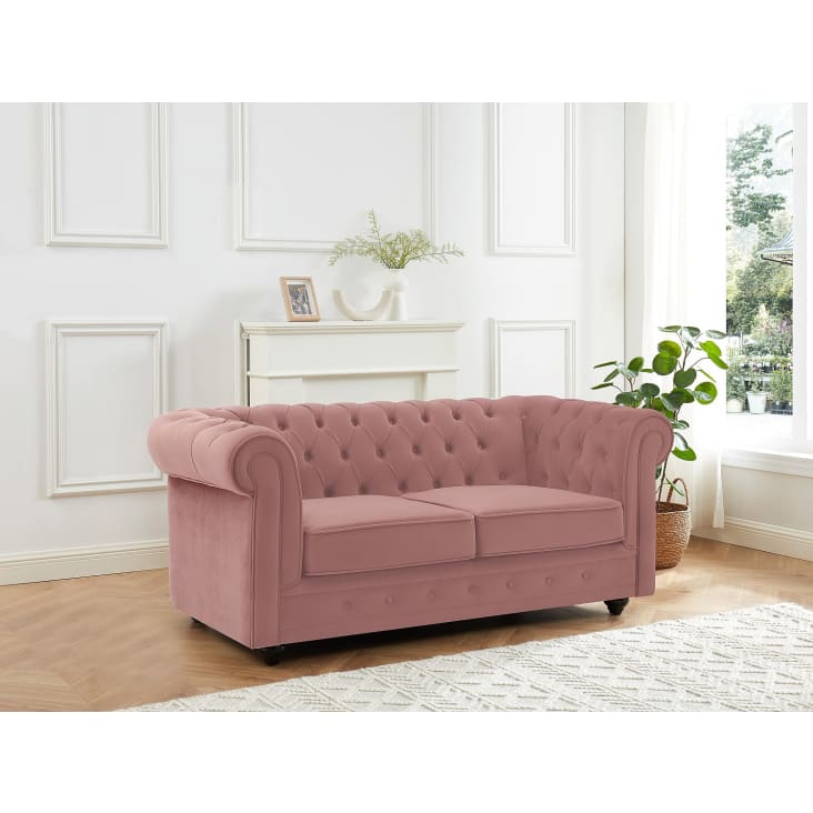 Divano Chesterfield Divano Velluto Rosa Divano Fisso Velluto Posti