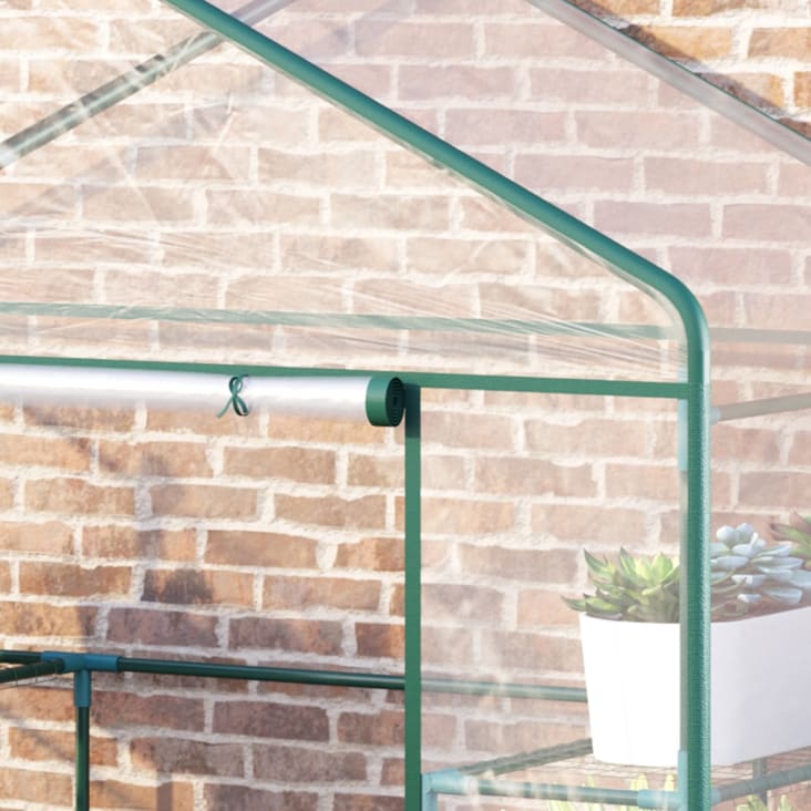 VOUNOT® Serre de jardin avec étagères 143x73x195cm blanc - bâche