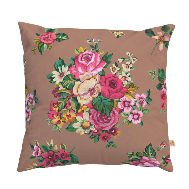 Housse de coussin extérieur 45x45 cm motif fleurs graphiques jaune Aponi | Maisons du Monde