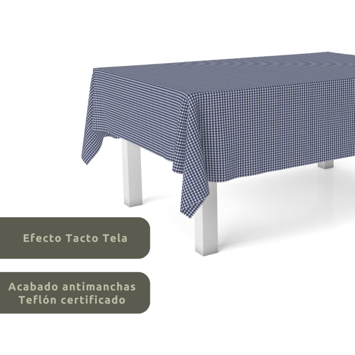 Mantel vichy pequeño marino teflonado confeccionado 220x140cm-Campo cropped-3