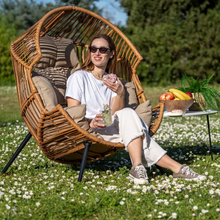 Poltrona In Vimini Con Cuscino Cuscino Poltrona Vimini Giardino