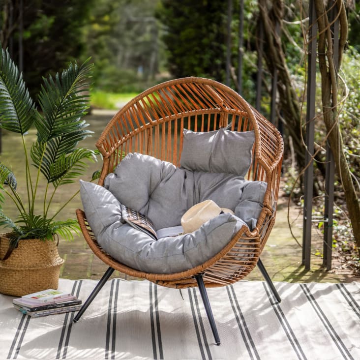 Cuscino Dondolo A Uovo In Rattan Sedia Sospesa Da Esterno Sedia A