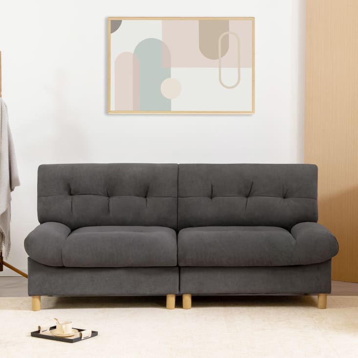 Divano 2 Posti In Velluto Teddy - Design Scandinavo, Legno Massello, Per Soggiorno O Camera - Foto 10