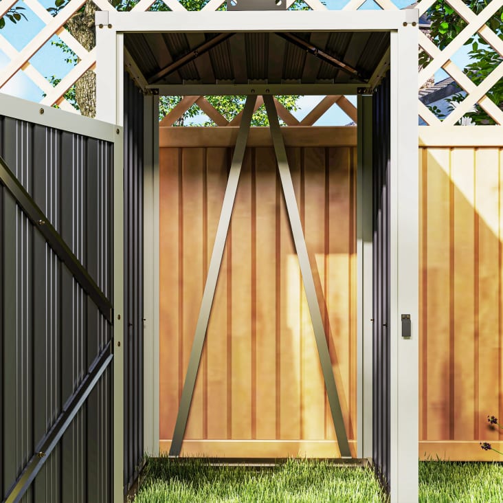 Abri à Poubelle En Bois 120L - Range-outils Et Rangement Extérieur Avec Couvercle - Style Jardin