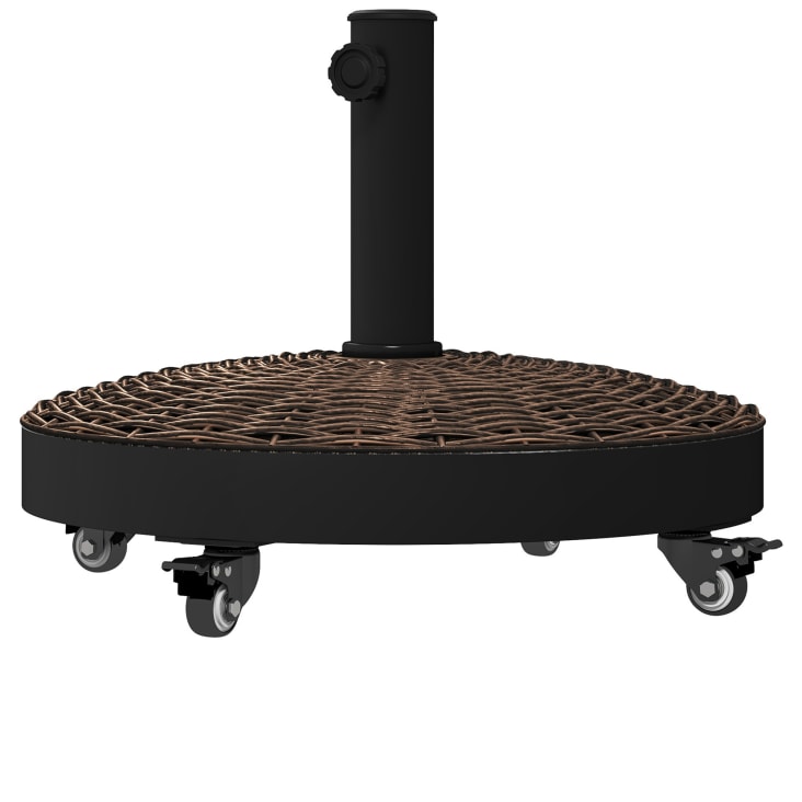 Pied De Parasol Outsunny - Base Lestée 25 Kg, HDPE Noir Bronze | Pour Parasol Ø 35-48 Mm | Stabilise Contre Le Vent
