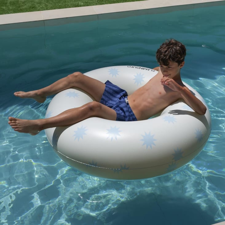 Bouée Piscine/plage Extra-large Flamingueo - Forme Glace Pailletée, 90x190 Cm, PVC 0.28 Mm, Double Valve