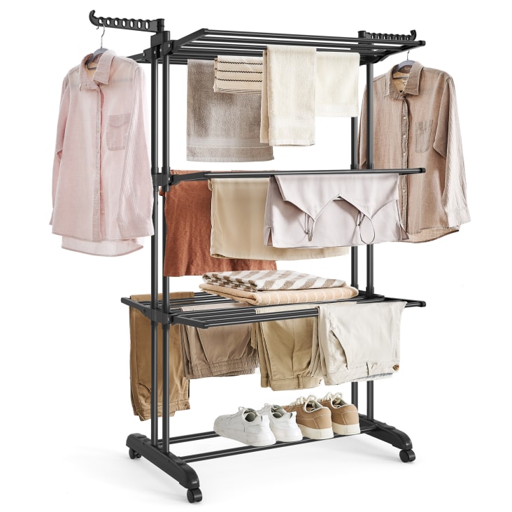 Stendibiancheria Pieghevole Kitchen Move UMEA 27m - Nero, Con Rotelle E Ganci - Foto 2