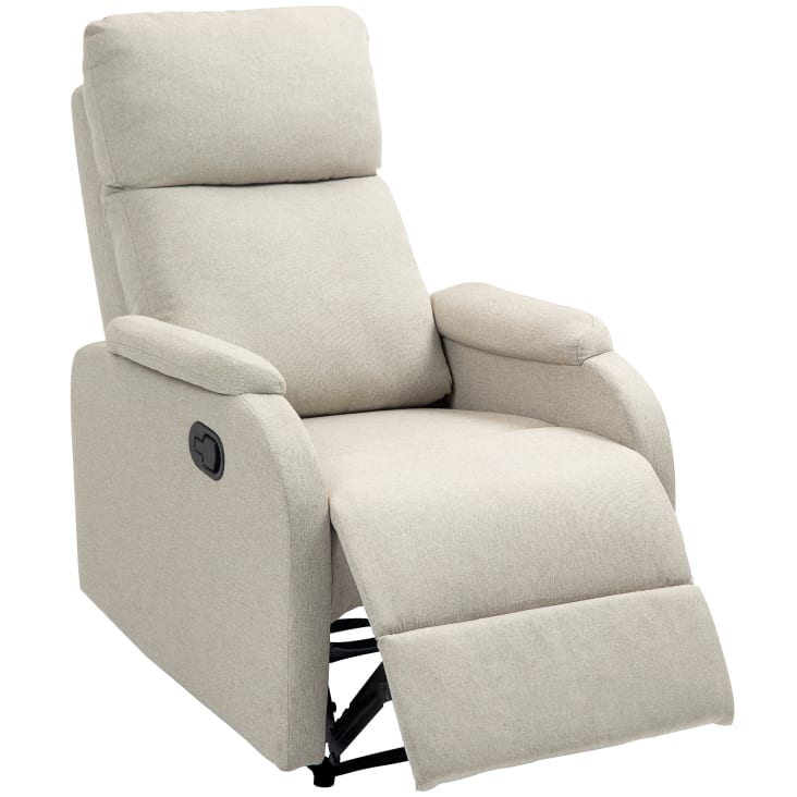 Poltrona Reclinabile Hope Con Poggiapiedi - Tessuto Beige Per Salotto