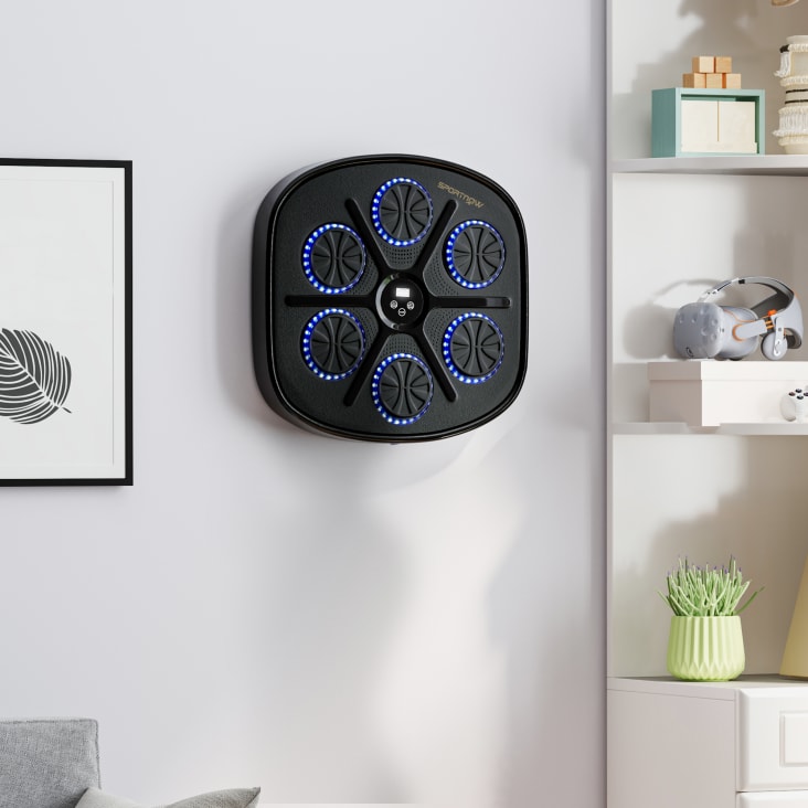 Macchina Da Boxe Musicale Con Luci LED E Bluetooth – Bersaglio A Parete 12 Velocità Con Guanti – Conta Colpi