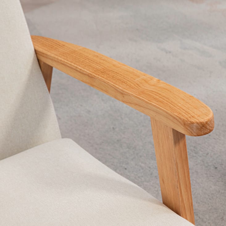 Fauteuil Lounge En Velours Crème - HOMCOM - Bois Massif, Assise Profonde Et Accoudoirs - Confort Maximal Pour Salon