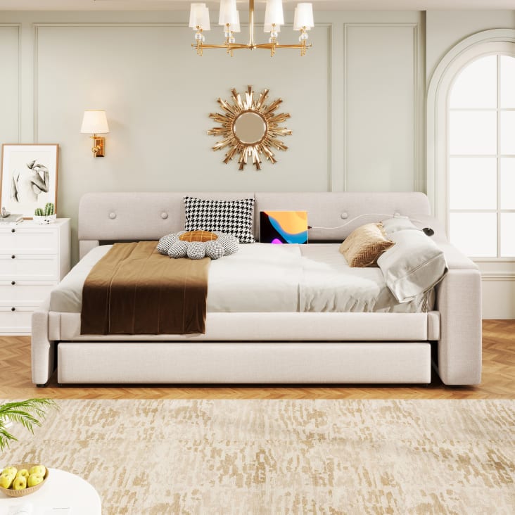 Doppio Letto Estraibile Divano Letto Estraibile In Pino Con