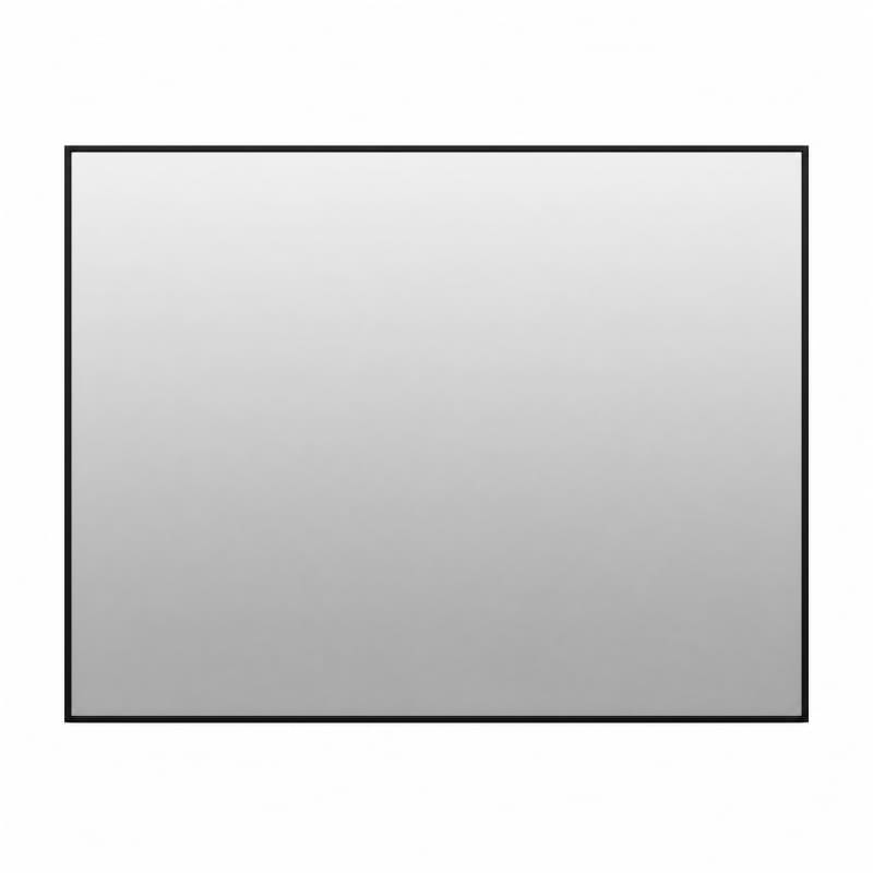 Wandspiegel aus Glas mit Aluminiumrahmen, Schwarz